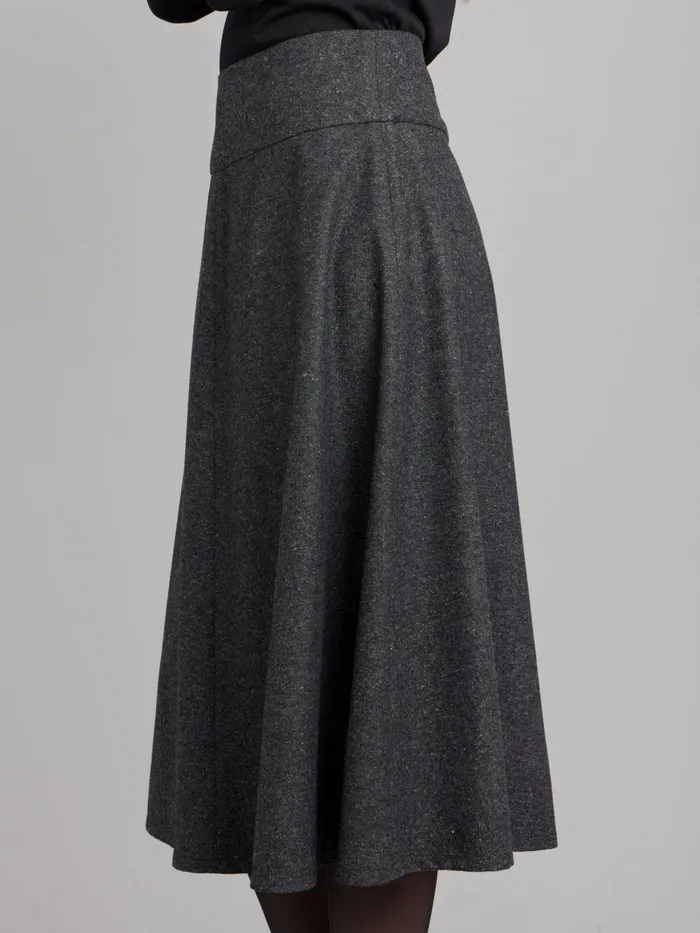 Women Agns B Skirts and Shorts Grey Tweed Woolen Skirt