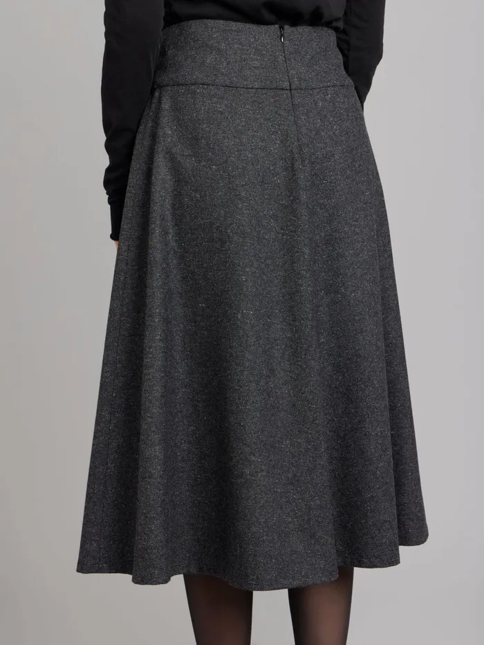 Women Agns B Skirts and Shorts Grey Tweed Woolen Skirt