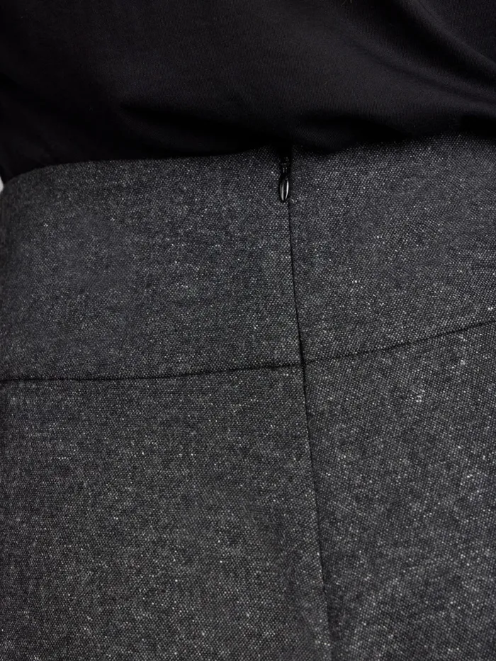 Women Agns B Skirts and Shorts Grey Tweed Woolen Skirt