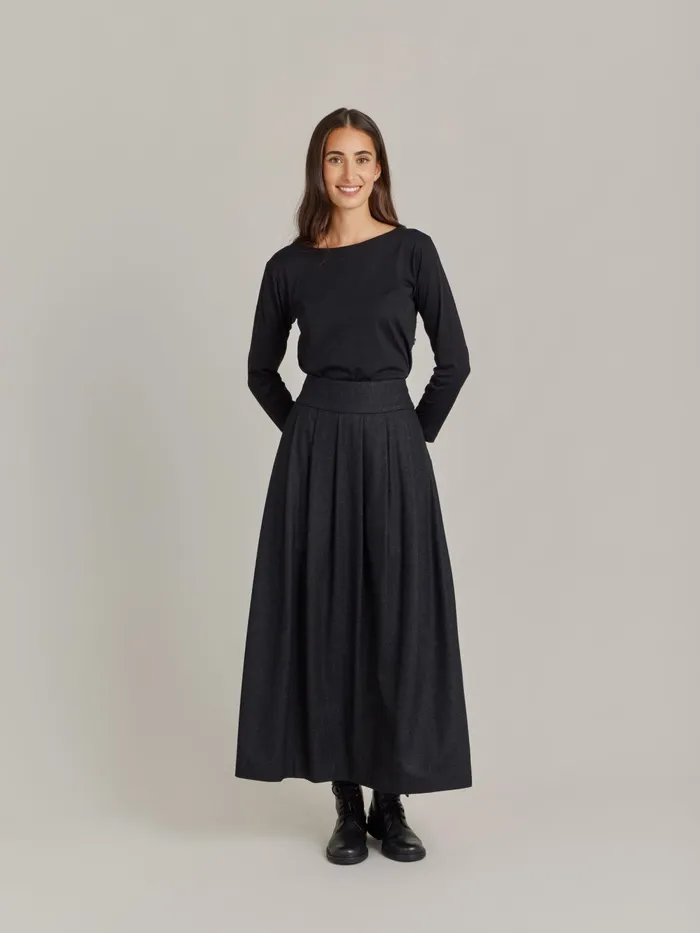 Women Agns B Skirts and Shorts Grey Wool Tweed Grand Hotel Skirt