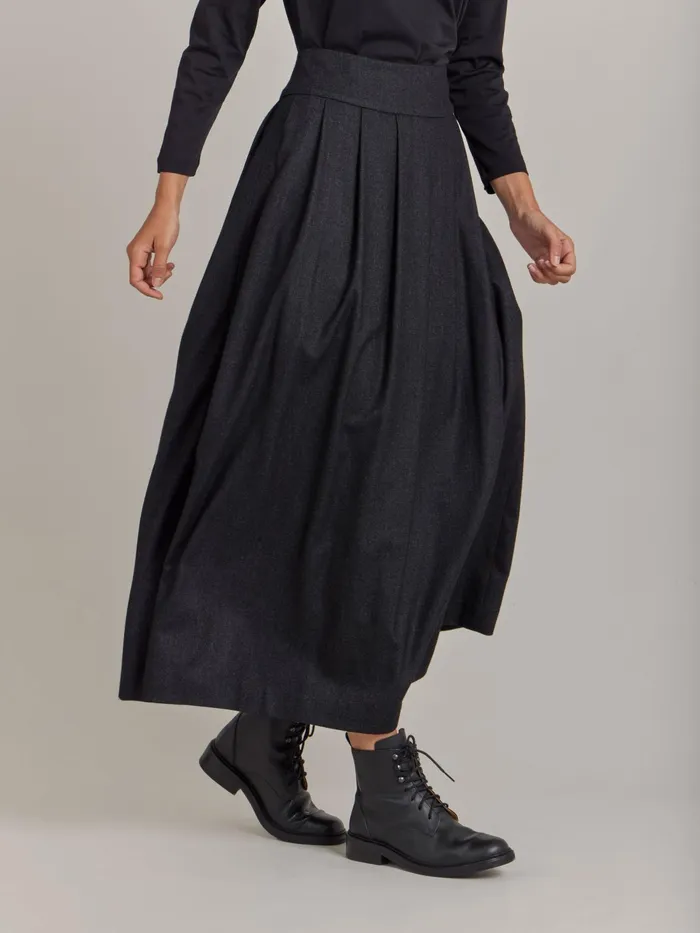 Women Agns B Skirts and Shorts Grey Wool Tweed Grand Hotel Skirt