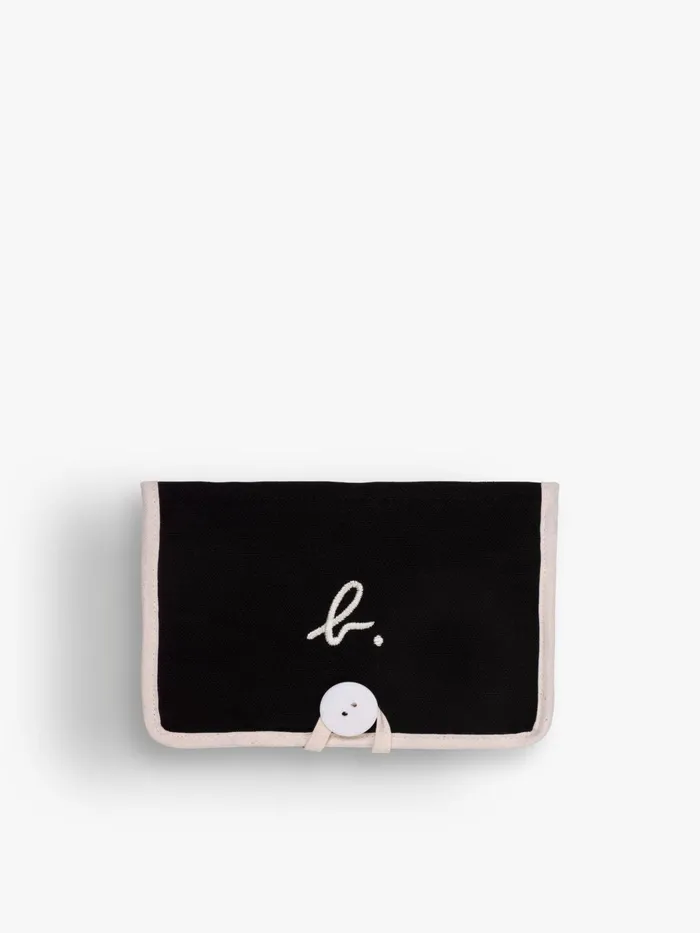 Women Agns B Small Leather Goods Black Beaut Cotton Canvas Pouch
