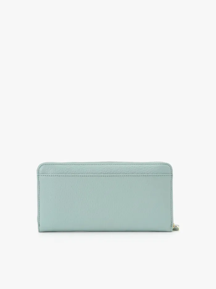 Women Agns B Small Leather Goods Blue Smooth Leather 034b034 Logo Wallet