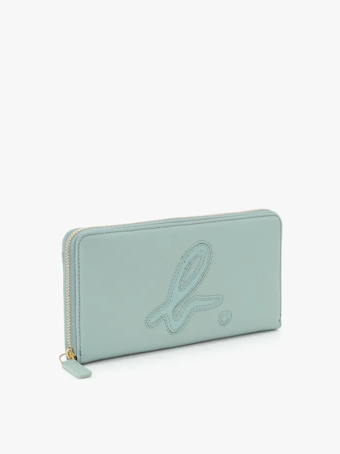 Women Agns B Small Leather Goods Blue Smooth Leather 034b034 Logo Wallet