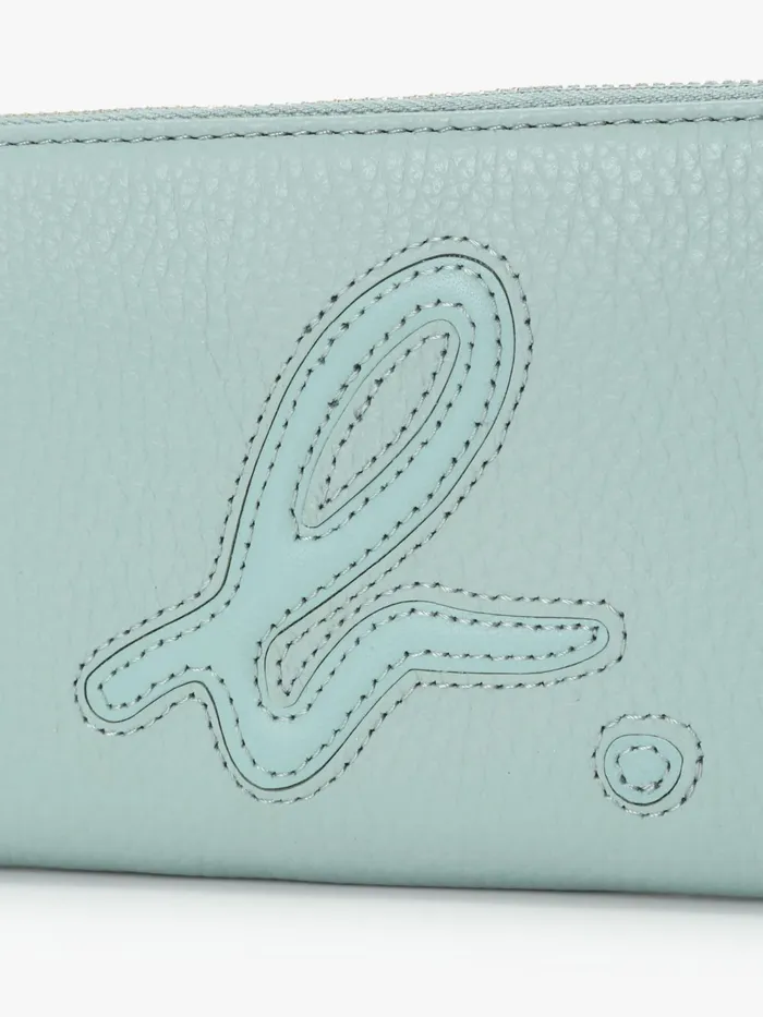 Women Agns B Small Leather Goods Blue Smooth Leather 034b034 Logo Wallet