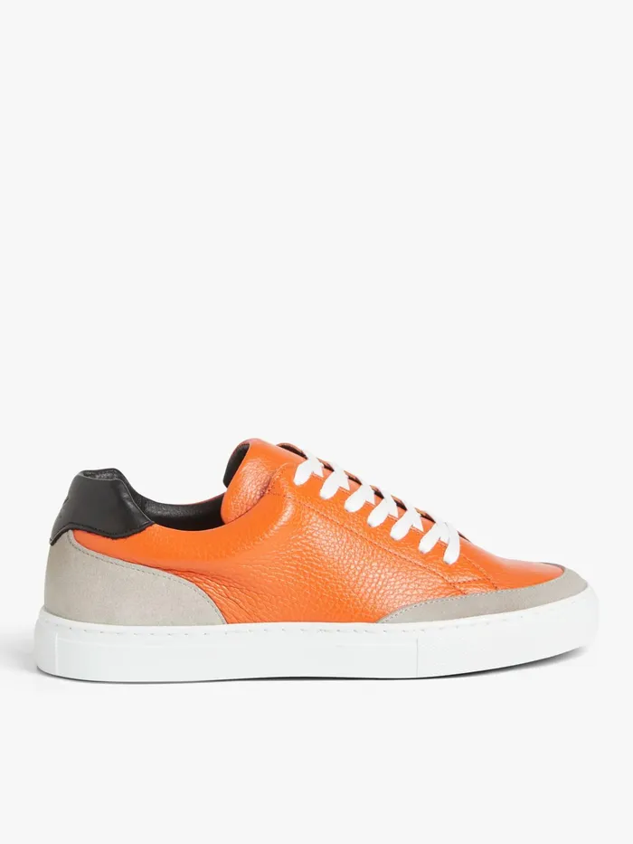 Women Agns B Sneakers Orange Leather Charlie Trainers