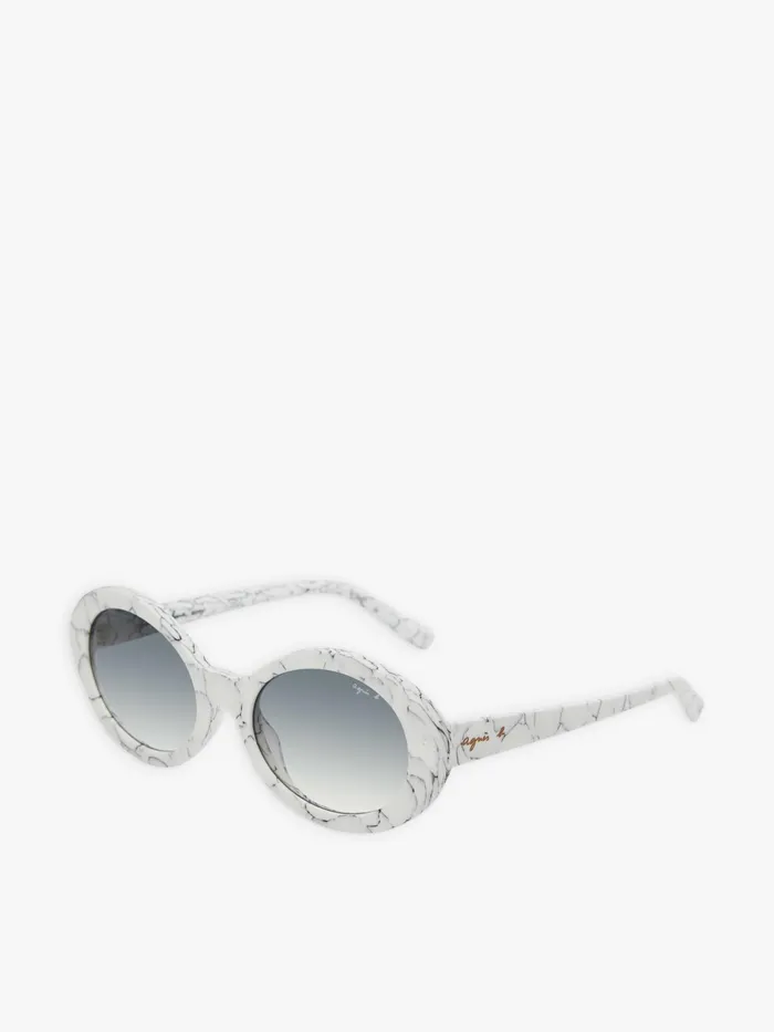 Women Agns B Sunglasses White Romy Marble Sunglasses