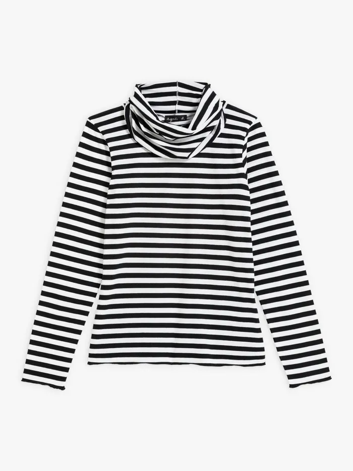 Women Agns B Tshirts and Tank Tops Black and White Striped Transformable Tshirt Women Agns B Tshirts and Tank Tops Black and White Striped Transformable Tshirt