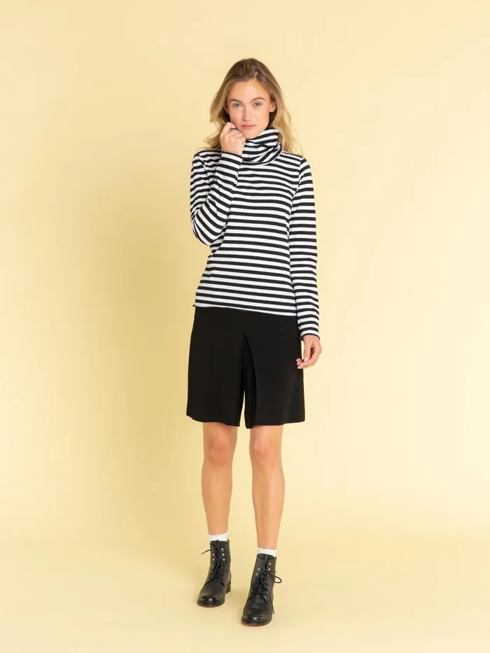Women Agns B Tshirts and Tank Tops Black and White Striped Transformable Tshirt