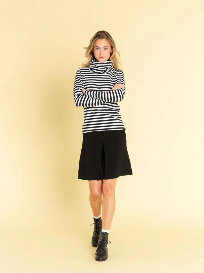 Women Agns B Tshirts and Tank Tops Black and White Striped Transformable Tshirt