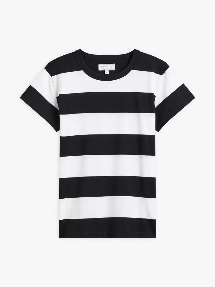 Women Agns B Tshirts and Tank Tops Black And White Striped Cotton Jersey Brando Tshirt Women Agns B Tshirts and Tank Tops Black And White Striped Cotton Jersey Brando Tshirt