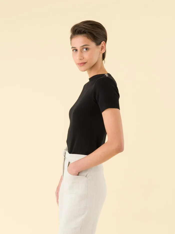 Women Agns B Tshirts and Tank Tops Black Shortsleeve Badiane Tshirt
