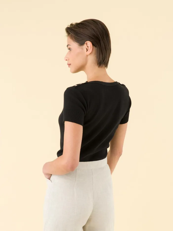 Women Agns B Tshirts and Tank Tops Black Shortsleeve Badiane Tshirt
