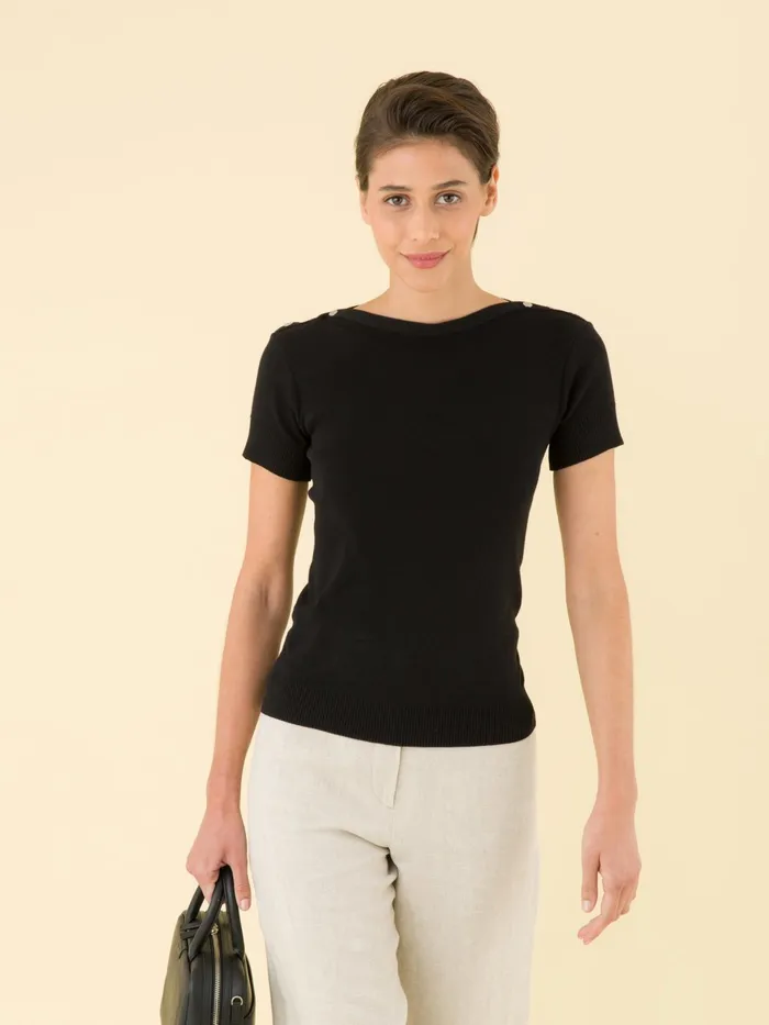 Women Agns B Tshirts and Tank Tops Black Shortsleeve Badiane Tshirt