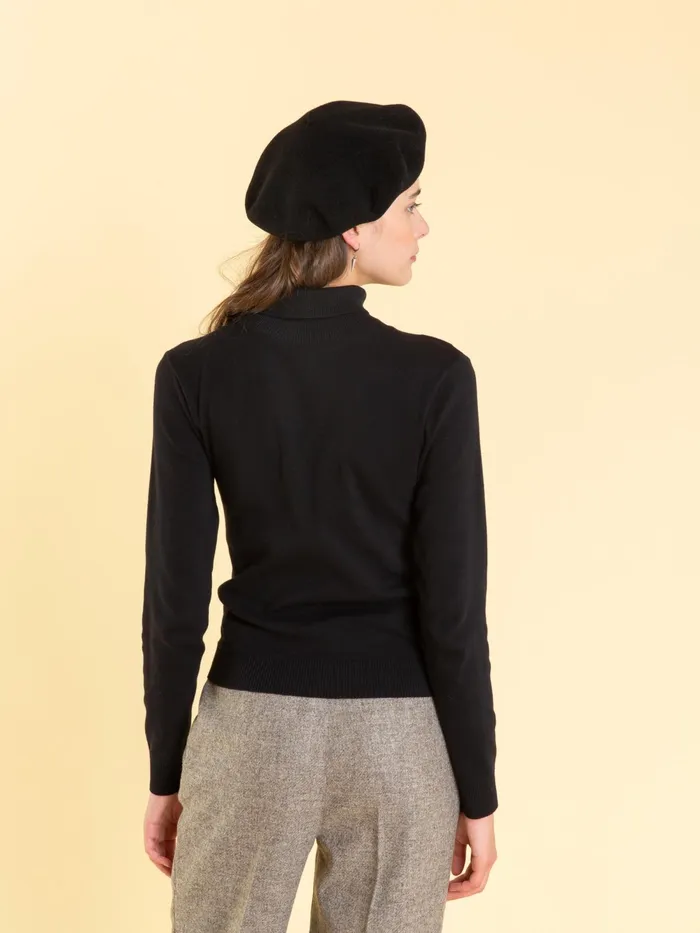 Women Agns B Tshirts and Tank Tops Black Turtleneck Eddy Jumper