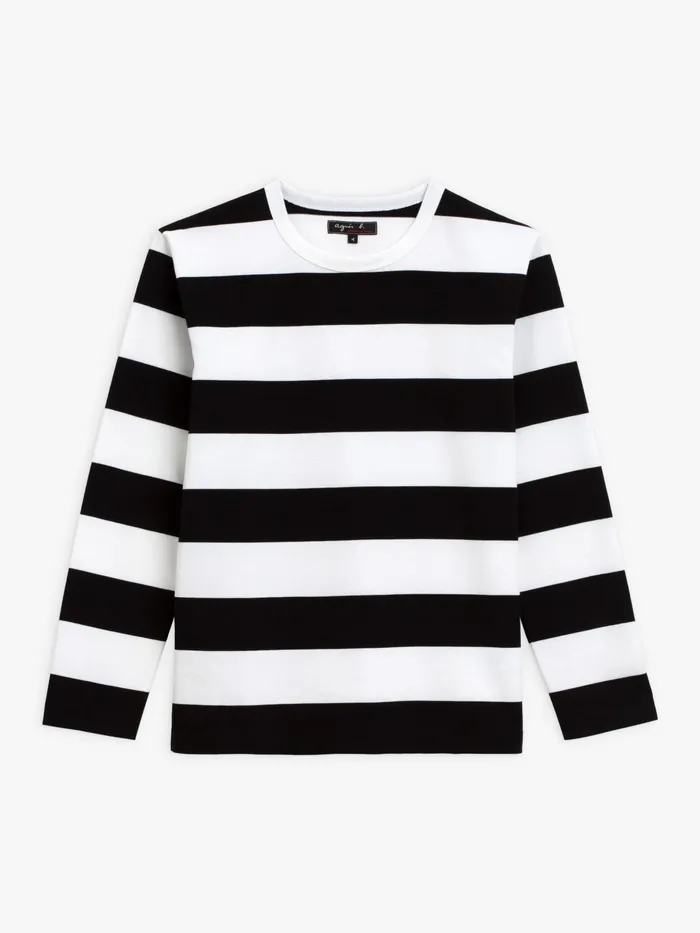 Women Agns B Tshirts and Tank Tops Black Wide Striped Cool Tshirt