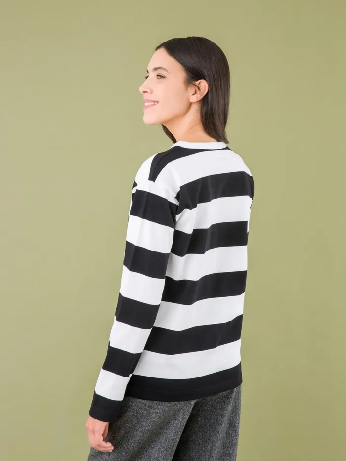 Women Agns B Tshirts and Tank Tops Black Wide Striped Cool Tshirt