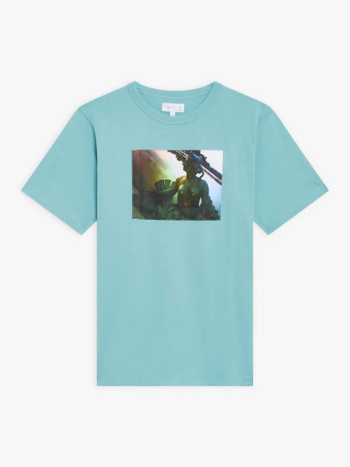 Women Agns B Tshirts and Tank Tops Blue Cotton Jersey B Style Photo Tshirt