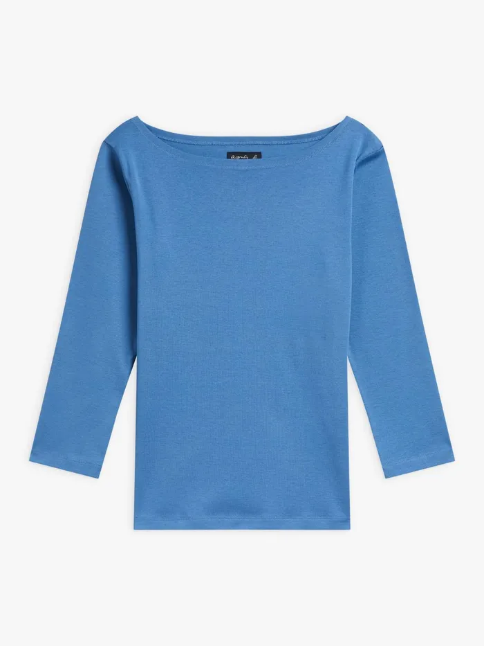 Women Agns B Tshirts and Tank Tops Blue Cotton Jersey Leopard Tshirt