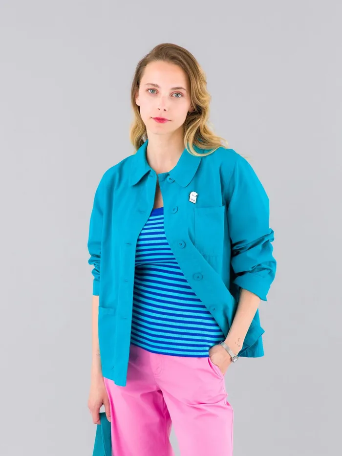 Women Agns B Tshirts and Tank Tops Blue Ribbed Cotton Jersey Iguane Top