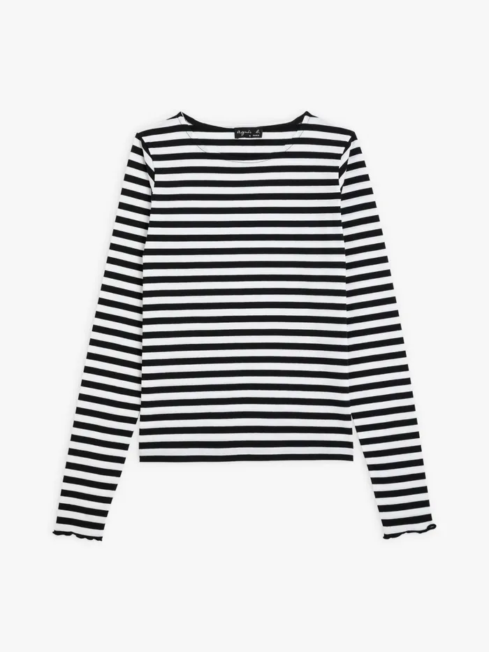 Women Agns B Tshirts and Tank Tops White And Black Striped Knox Ultra Tshirt