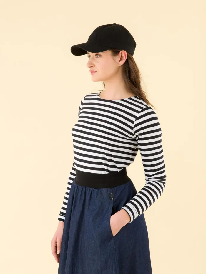 Women Agns B Tshirts and Tank Tops White And Black Striped Knox Ultra Tshirt