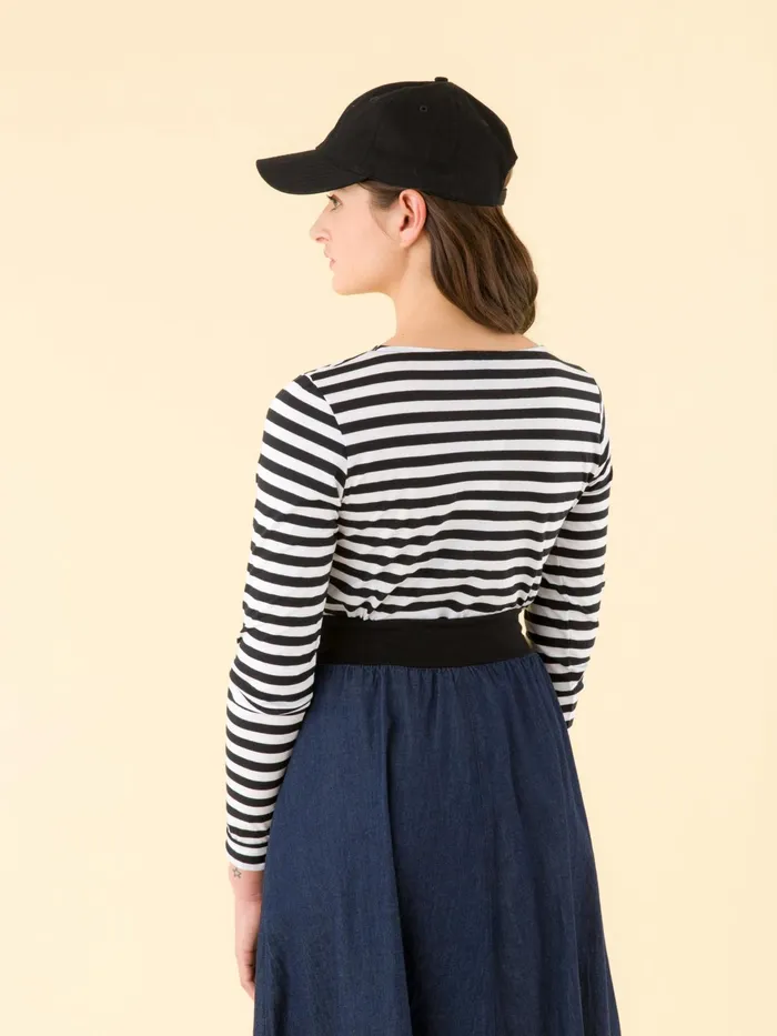 Women Agns B Tshirts and Tank Tops White And Black Striped Knox Ultra Tshirt