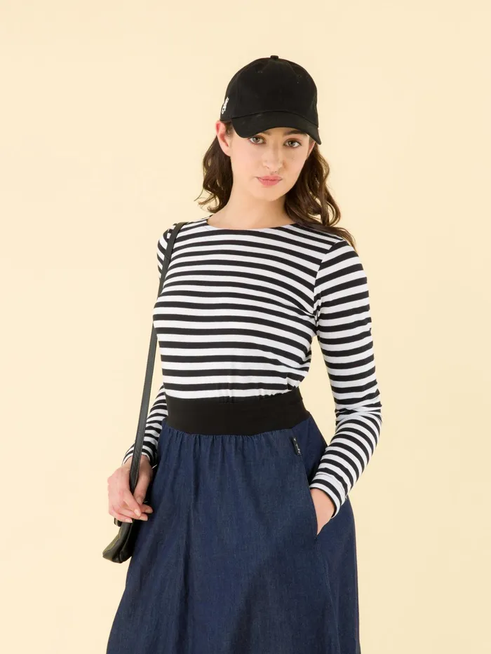 Women Agns B Tshirts and Tank Tops White And Black Striped Knox Ultra Tshirt