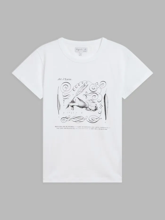 Women Agns B Tshirts and Tank Tops White Cotton Encyclopdie Screenprint Brando Tshirt