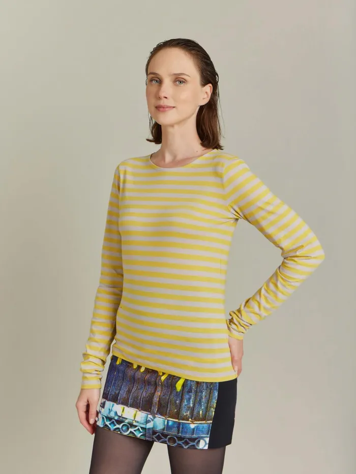 Women Agns B Tshirts and Tank Tops Yellow And Beige Cotton Jersey Knoxy Tshirt