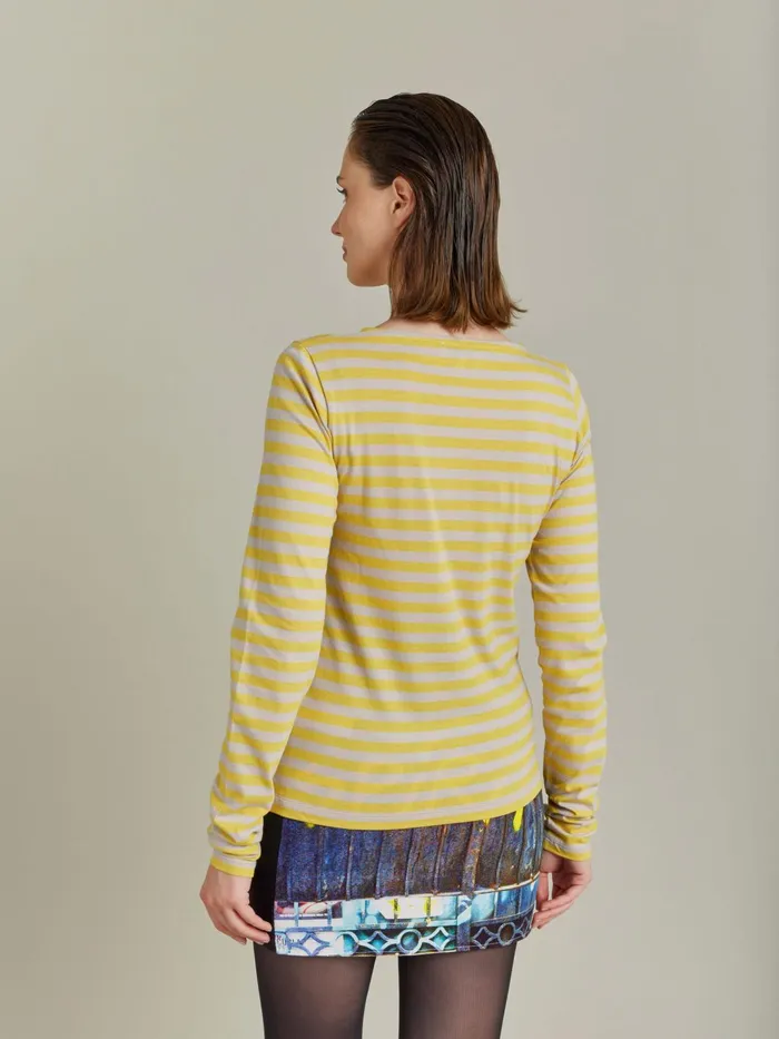 Women Agns B Tshirts and Tank Tops Yellow And Beige Cotton Jersey Knoxy Tshirt
