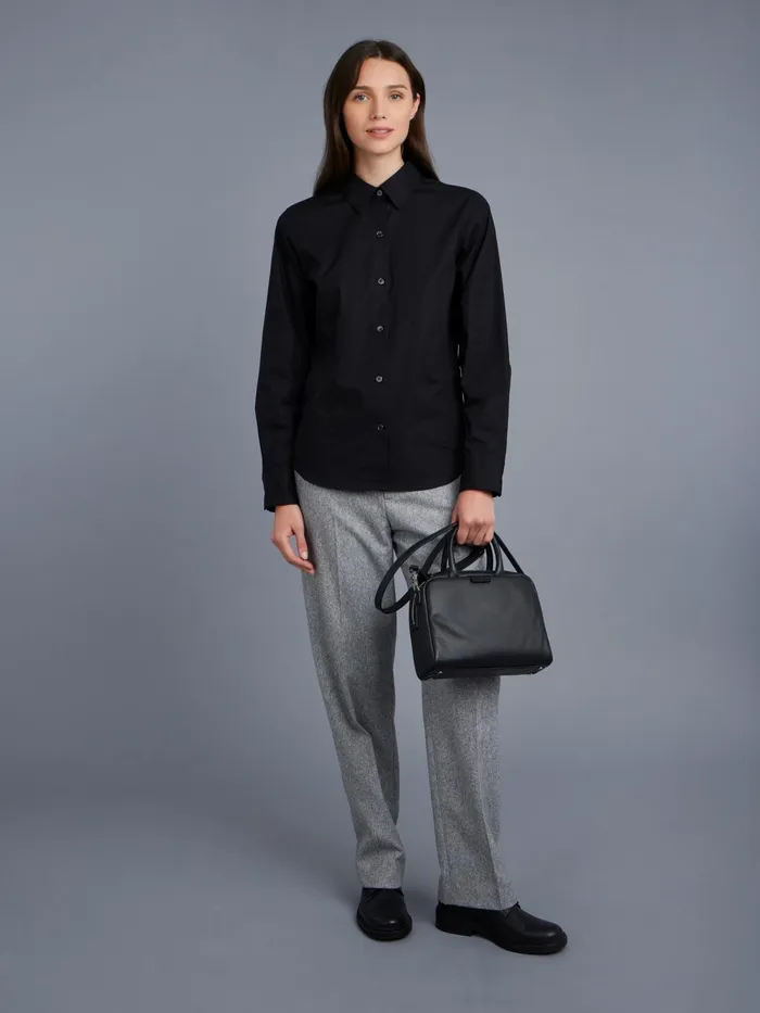 Women Agns B Tops and Shirts Black Cotton Jasmine Shirt