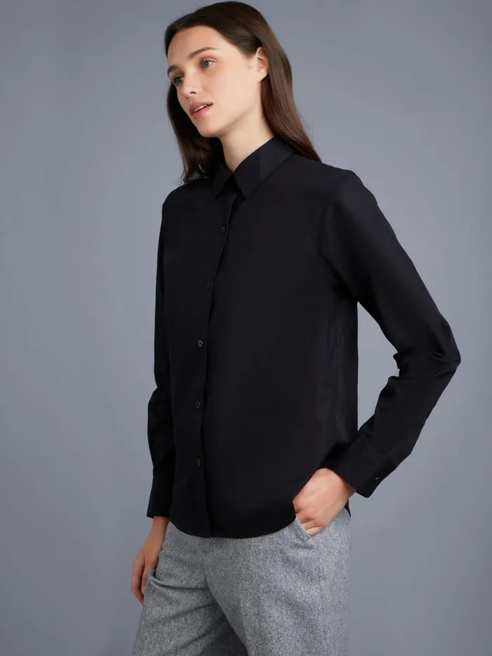 Women Agns B Tops and Shirts Black Cotton Jasmine Shirt