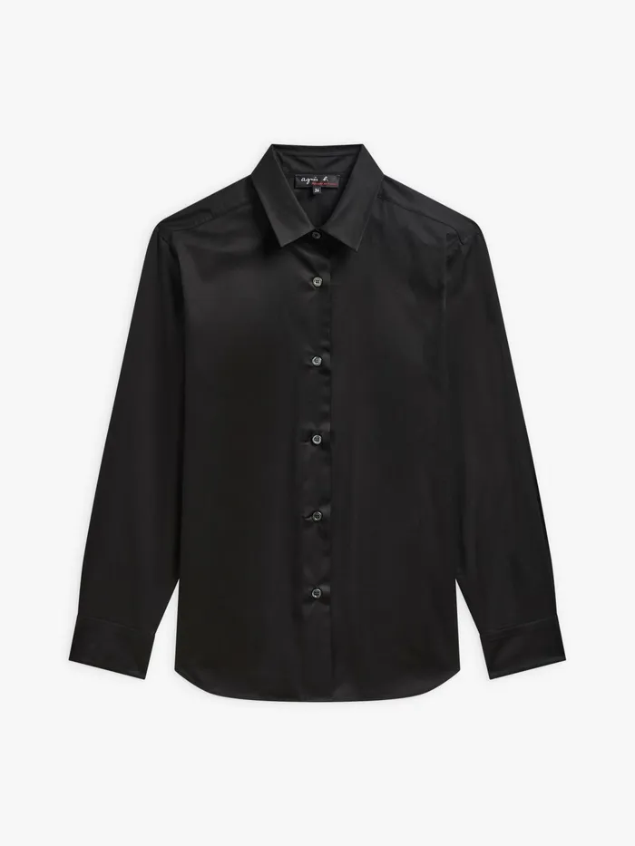 Women Agns B Tops and Shirts Black Cotton Twill Shirt