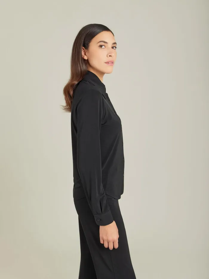 Women Agns B Tops and Shirts Black Jersey Crpe Boys Boys Shirt