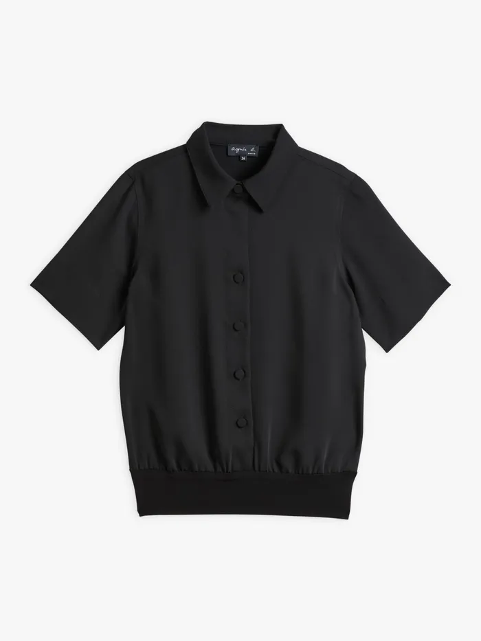 Women Agns B Tops and Shirts Black Polyester Crpe Candice Shirt