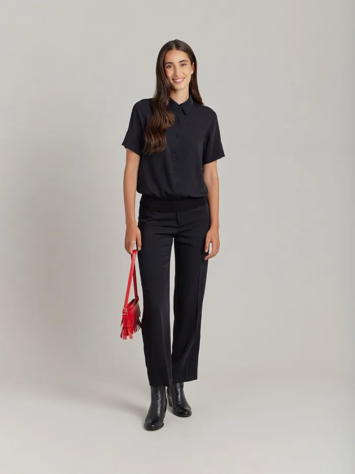 Women Agns B Tops and Shirts Black Polyester Crpe Candice Shirt