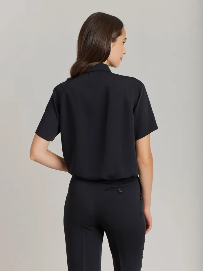 Women Agns B Tops and Shirts Black Polyester Crpe Candice Shirt