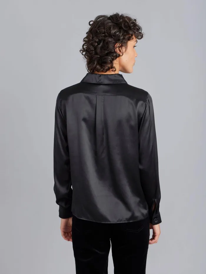 Women Agns B Tops and Shirts Black Silk Laureen Shirt