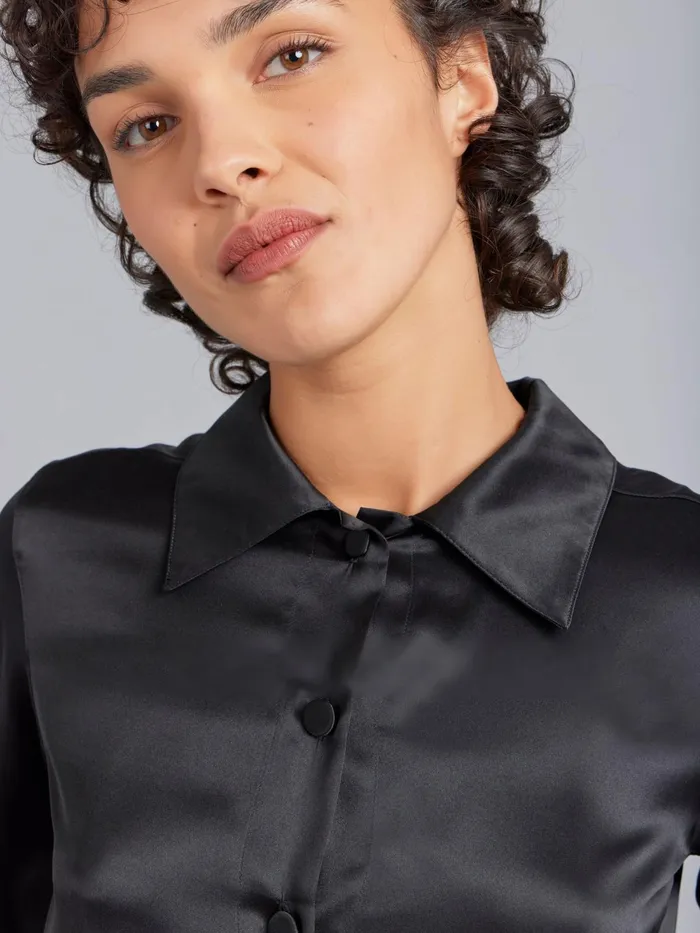 Women Agns B Tops and Shirts Black Silk Laureen Shirt