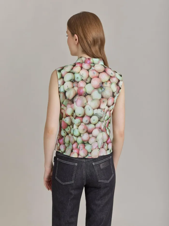Women Agns B Tops and Shirts Cotton Apple Print Shirt