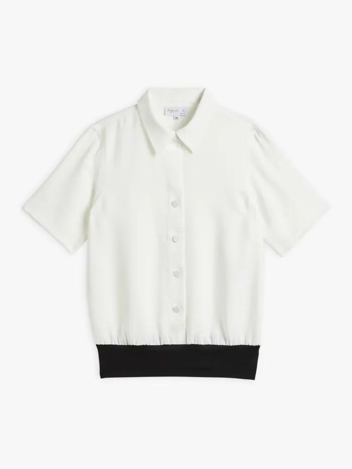 Women Agns B Tops and Shirts White Polyester Crpe Candice Shirt