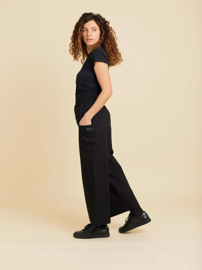 Women Agns B Trousers and Jeans Black Cotton Wide Matis Trouser