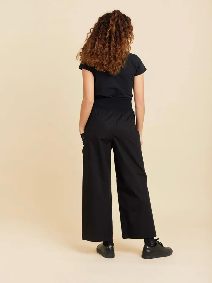 Women Agns B Trousers and Jeans Black Cotton Wide Matis Trouser