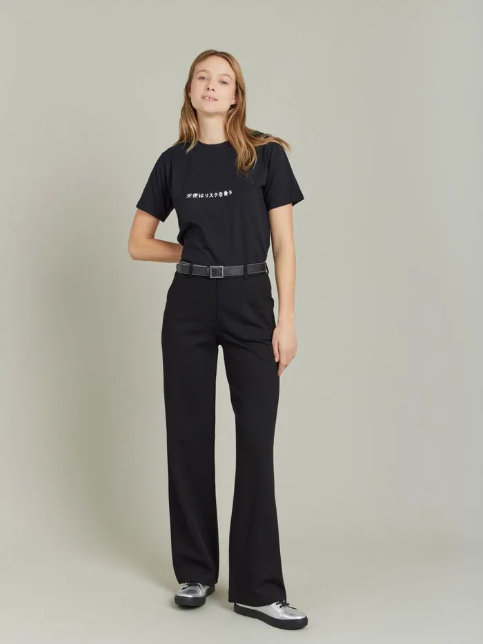 Women Agns B Trousers and Jeans Black Milano Viscose Polisson Trousers