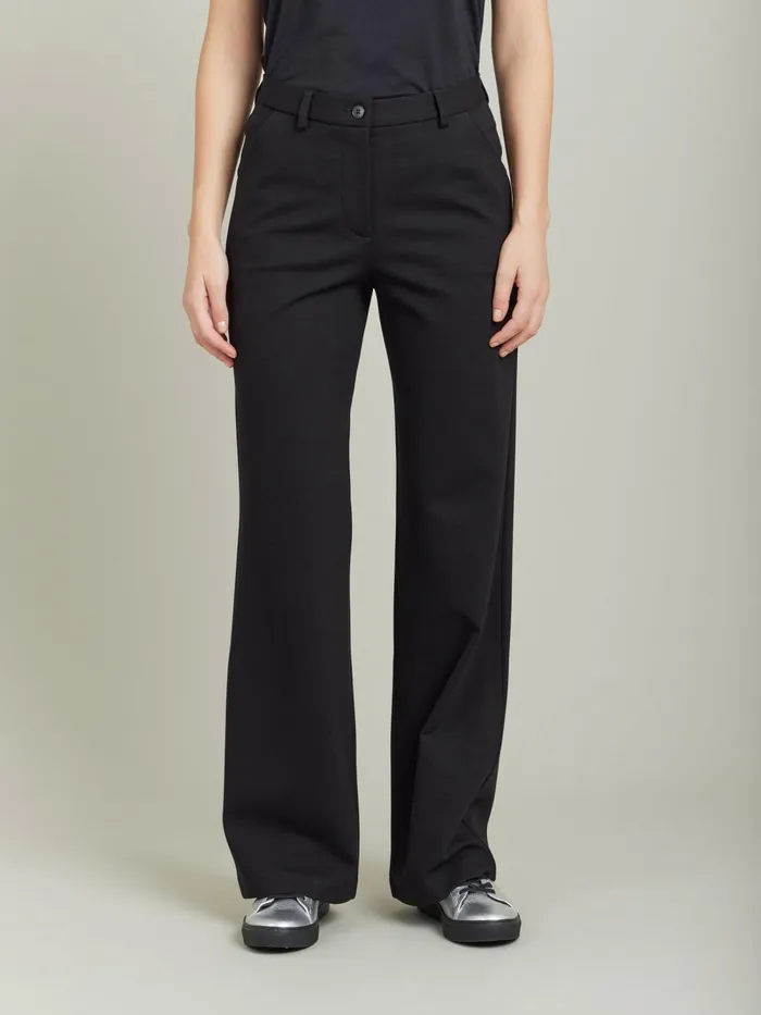 Women Agns B Trousers and Jeans Black Milano Viscose Polisson Trousers