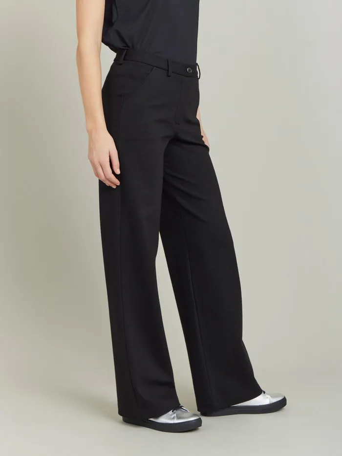 Women Agns B Trousers and Jeans Black Milano Viscose Polisson Trousers
