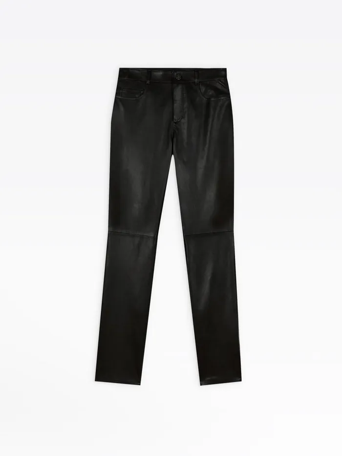 Women Agns B Trousers and Jeans Black Soft Leather Hina Pants