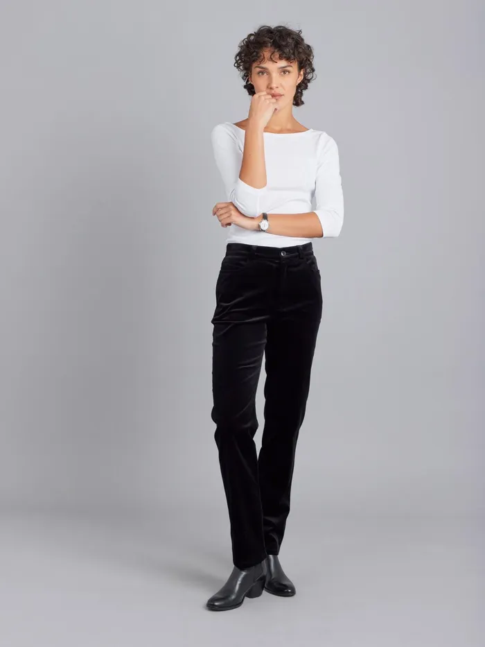 Women Agns B Trousers and Jeans Black Velvet Stretch Misfits Jeans