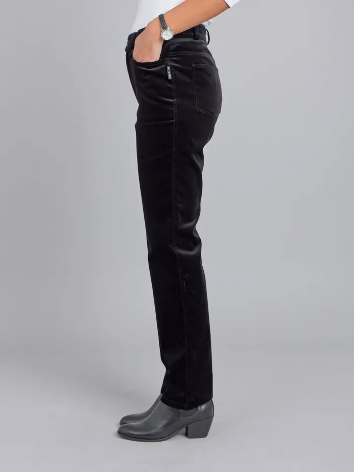 Women Agns B Trousers and Jeans Black Velvet Stretch Misfits Jeans